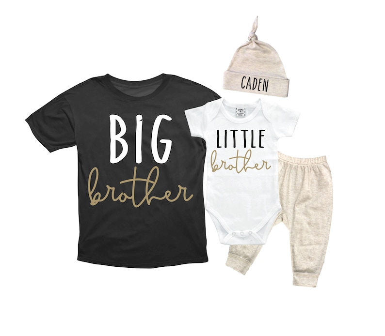 Big Brother/Little Brother Matching Sibling Set. Baby Shower Gift. Take Home Outfit. Matching Sibling Set image 1