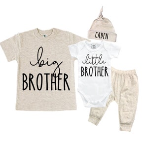 Big Brother/Little Brother Matching Sibling Set. Baby Shower Gift. Take Home Outfit. Matching Sibling Set