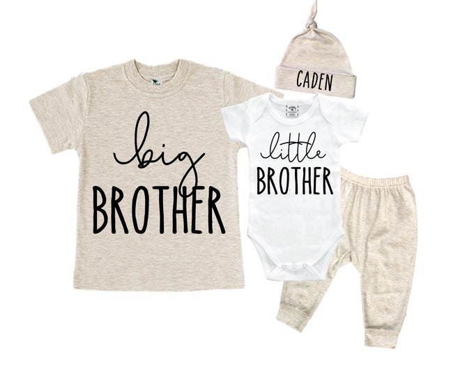 Big Brother/Little Brother Matching Sibling Set. Baby Shower Gift. Take Home Outfit. Matching Sibling Set