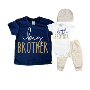 Big Brother/Little Brother Matching Sibling Set. Baby Shower Gift. Take Home Outfit. Matching Sibling Set