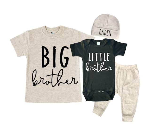Big Brother/Little Brother Matching Sibling Set. Baby Shower Gift. Take Home Outfit. Matching Sibling Set