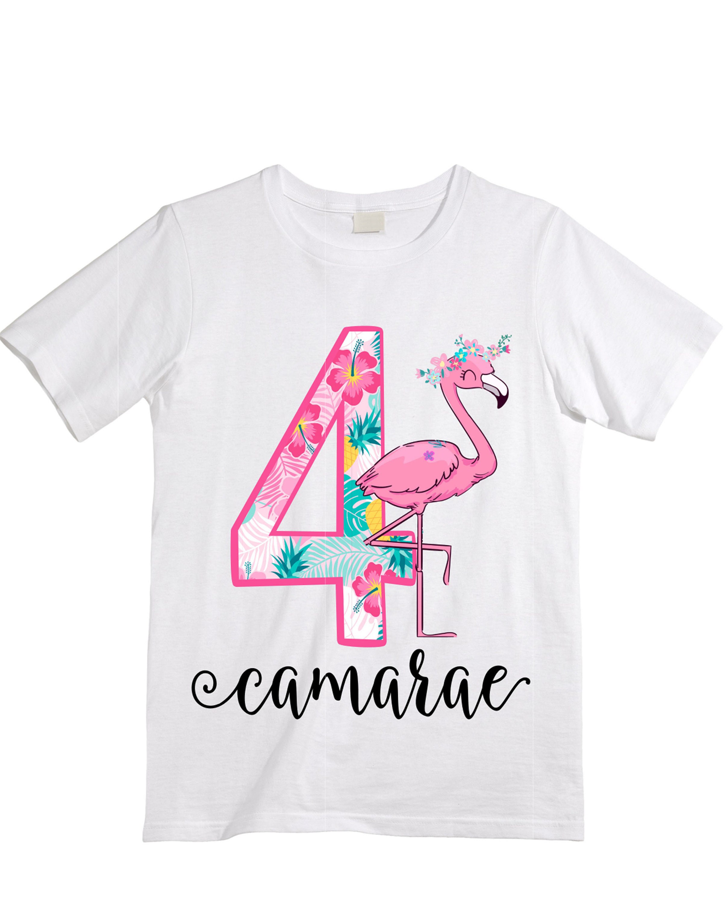 Monogrammed Flamingo Shirt For Girls