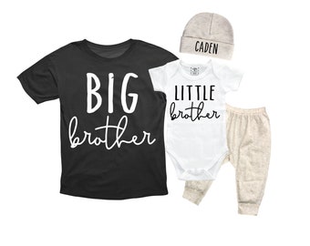 Big Brother/Little Brother Matching Sibling Set. Baby Shower Gift. Take Home Outfit. Matching Sibling Set
