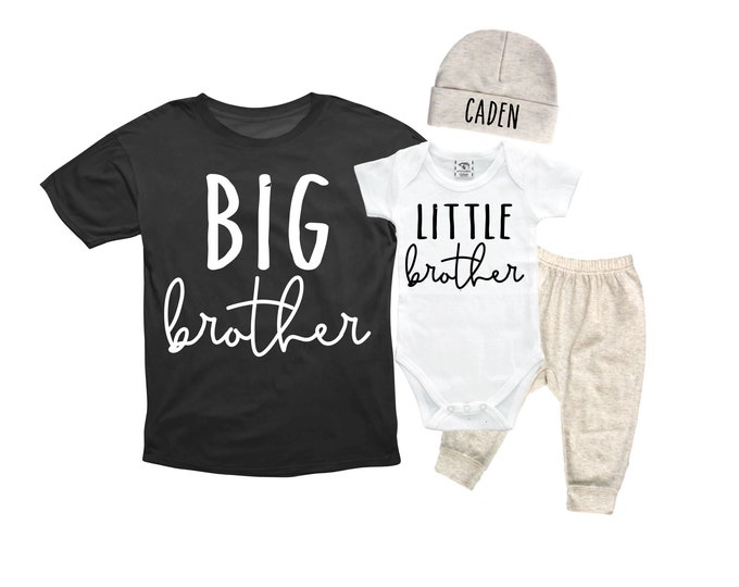 Big Brother/Little Brother Matching Sibling Set. Baby Shower Gift. Take Home Outfit. Matching Sibling Set