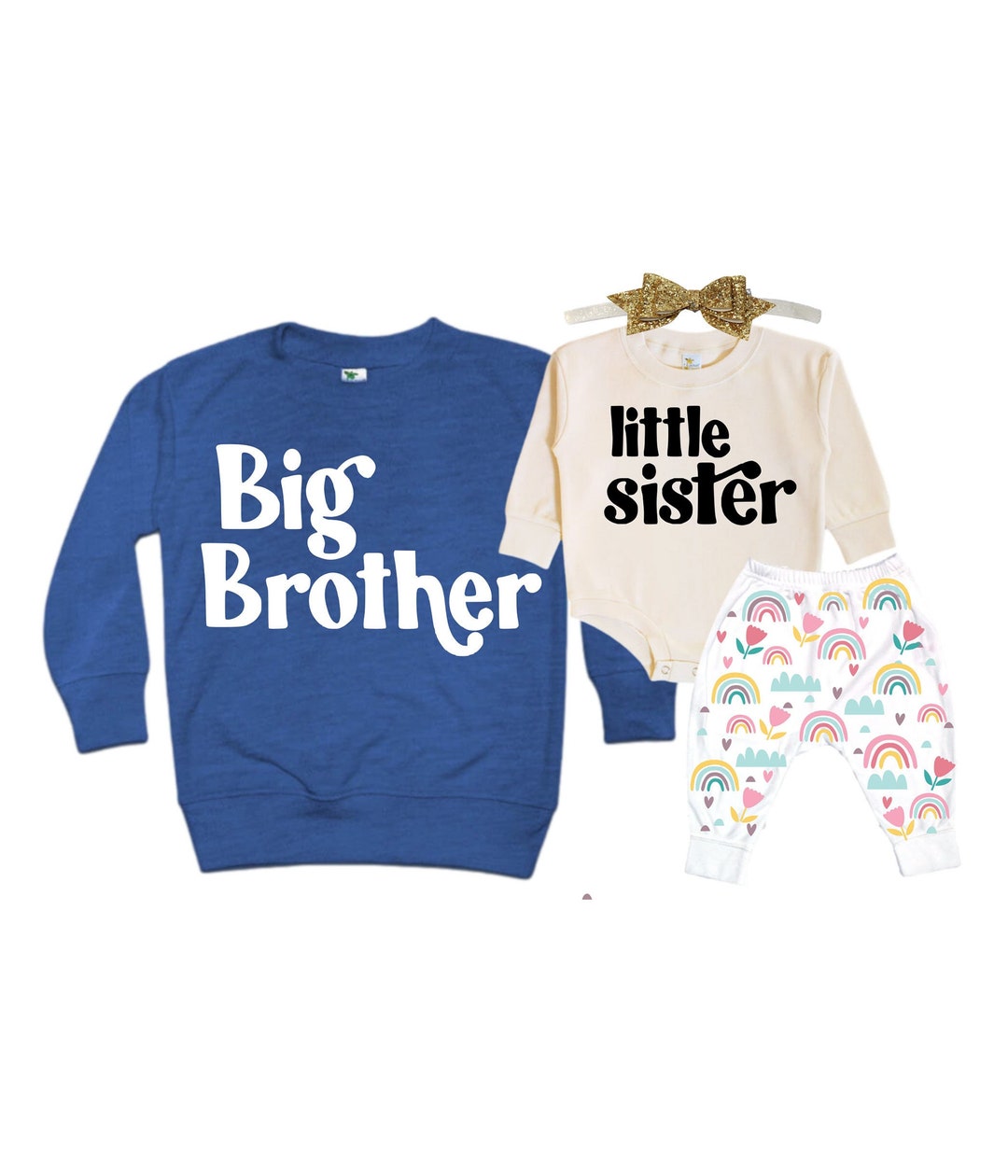 Big Brother/little Sister Matching Sibling Set. Baby Shower Etsy