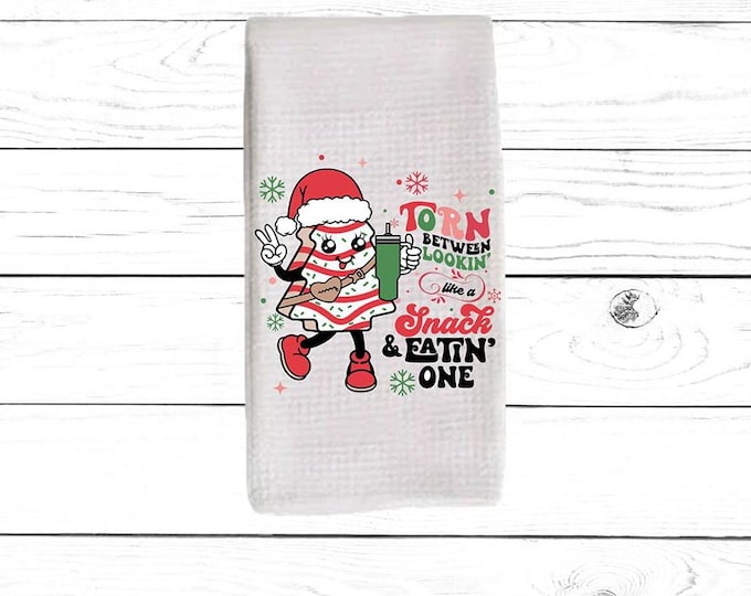 Fun Christmas Kitchen Towel - Pink Christmas