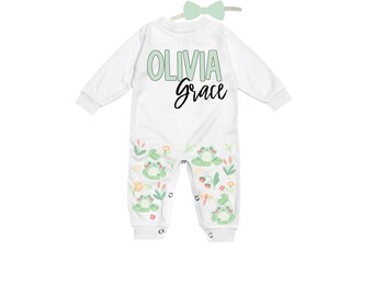 Personalized Name Baby Outfit. Baby Shower Gift. New Born Bring Home Outfit.