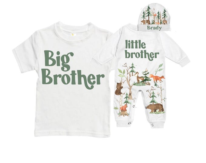 Big Brother/Little Brother Matching Sibling Set. Baby Shower Gift. Take Home Outfit. Matching Sibling Set