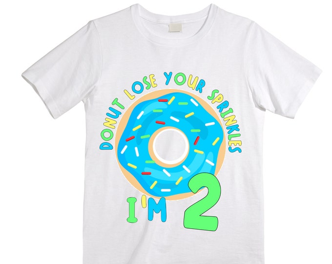 Donut Birthday Donut Donut Lose Your Sprinkles TWO Birthday Boy Shirt. Cake Smash Birthday Shirt. 2nd Donut Birthday. Birthday Shirt