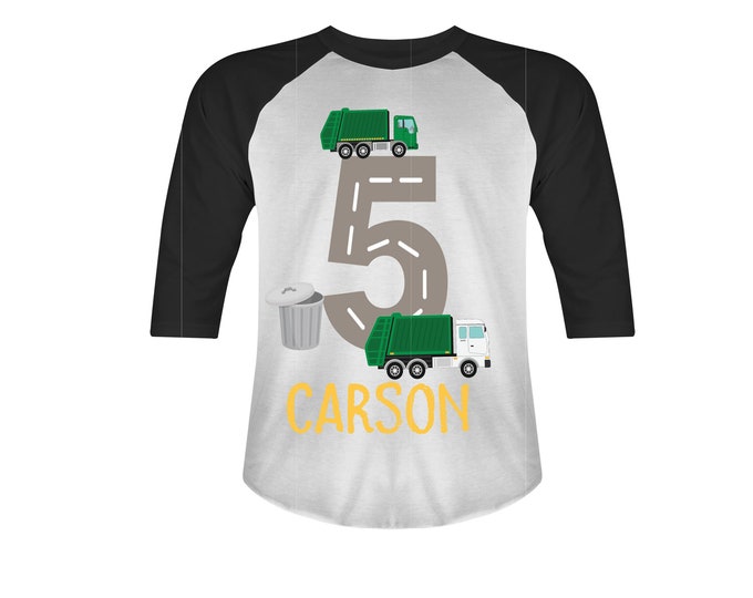 Personalized Dump Everything! I'm 5 Trash Truck / Garbage Truck FIVEtheme Birthday Shirt. FIVE Birthday. Birthday. Trash Truck Birthday .