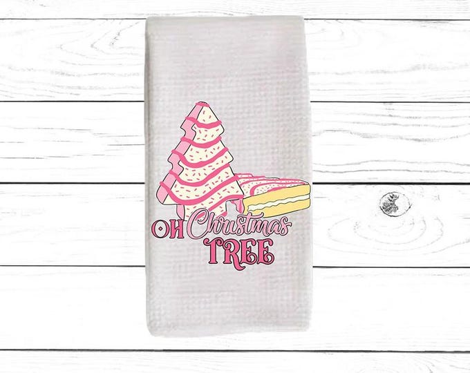 Fun Christmas Kitchen Towel - Pink Christmas