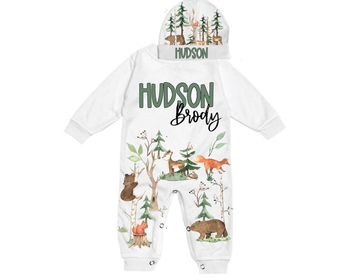 Personalized Name Baby Outfit. Baby Shower Gift. New Born Bring Home Outfit.