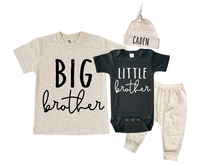Big Brother/Little Brother Matching Sibling Set. Baby Shower Gift. Take Home Outfit. Matching Sibling Set