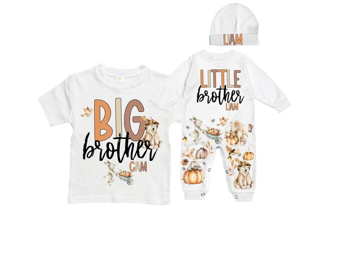 Big Brother/Little Brother Matching Sibling Set. Baby Shower Gift. Take Home Outfit. Matching Sibling Set