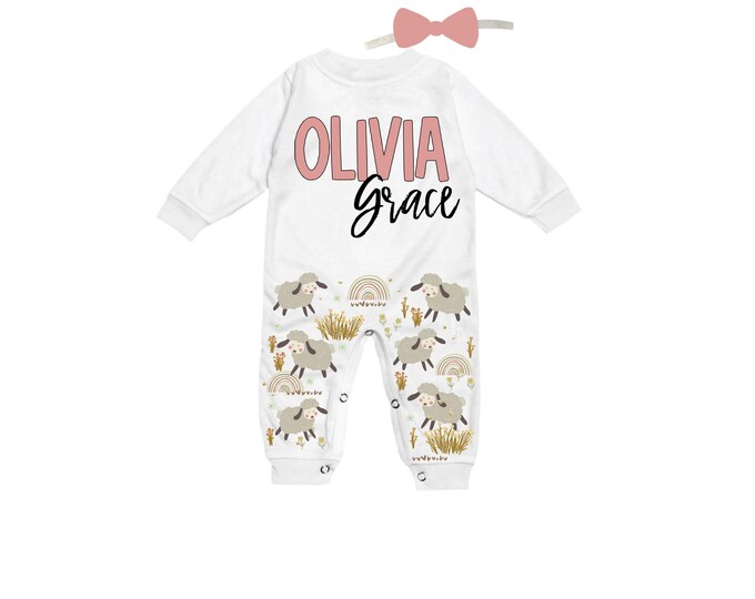 Personalized Name Baby Outfit. Baby Shower Gift. New Born Bring Home Outfit.