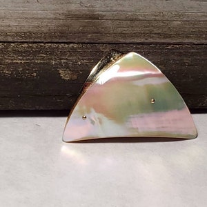 Vintage Shell Brooch, Mother of Pearl Brass Signed Ges Gesch Brooch Pin, German MOP Brooch, Mother Grandmother Gift