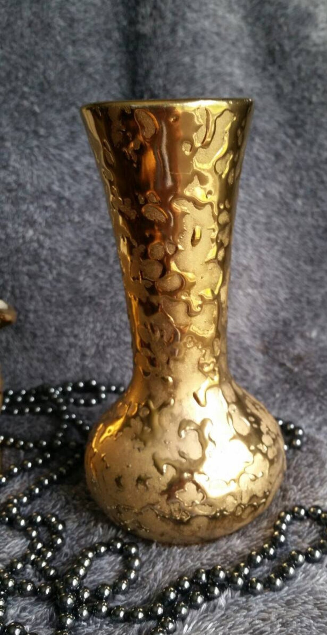 Mccoy Weeping Gold Vases Set of 2 24k Gold Plated Vase 24k Etsy