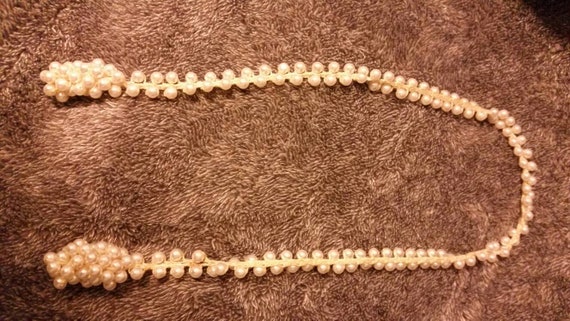 Vintage Beaded Pearl Necklace - Vintage Beaded Fa… - image 3