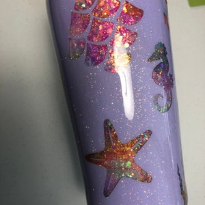Mermaid Obsession Tumbler Glitter Epoxy Lilac Paint