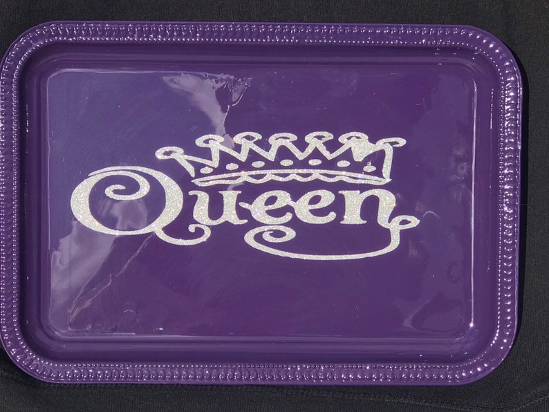 Custom Purple Queen 5.5 x 9 Metal Rolling Tray