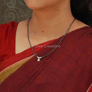 Vati Mangalsutra, Silberkette, Indische Kette, Indischer Schmuck, Geschenk für Sie