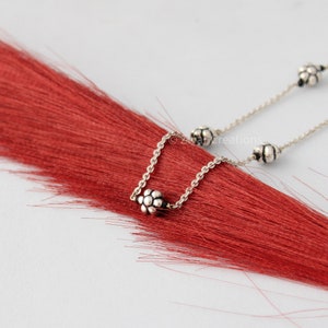 Silver Chain Flower Mangalsutra, 925 Silver Mangalsutra, Mangalsutra, Indian Short Mangalsutra, Gift For Her