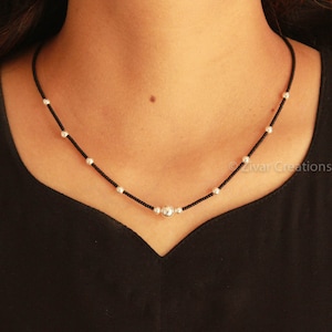 925 Silver Beaded Mangalsutra Necklace, Daily Wear, Traditional Ethnic Jewelry, Gift For Her