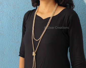 Pearl Boho Long Thread Layered Necklace
