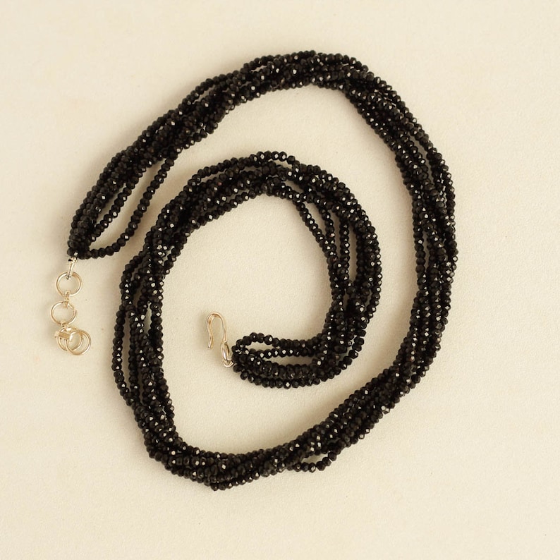 Black Scarf Necklace Spiral