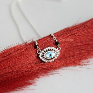 Evil Eye 925 Sterling Silver Pendant, Women&#39;s Mangalsutra