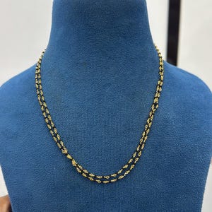 22k Gold-Plated Mangalsutra Chain: Black Beads Indian Necklace image 4