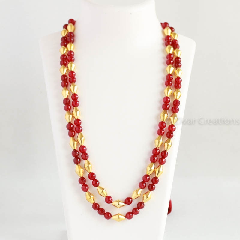 Gold chain 2024 with coral beads