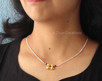 Two Tone Gold Silver Mangalsutra Chain