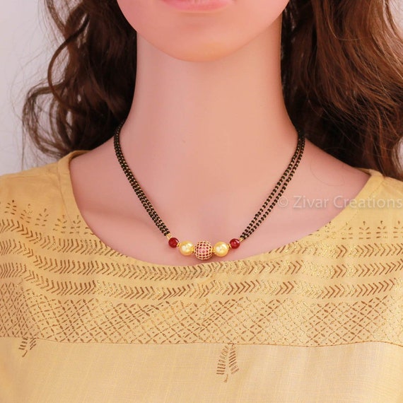 Mangalsutra with diamond best sale stone