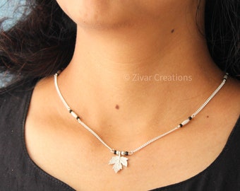 Short 925 Silver Leaf Mangalsutra