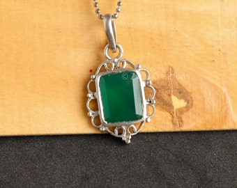 Green Aventurine Quartz Pendant, 925 Solid Sterling Silver Pendant, Green Stone Pendant Jewelry, Handmade Jewelery