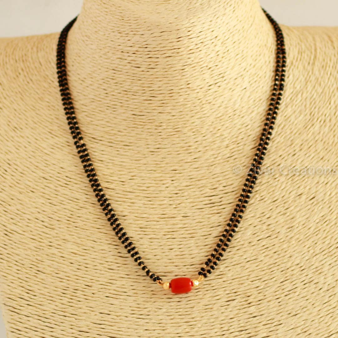 Buy Real Coral Mangalsutra Small Mangalsutra Short Coral