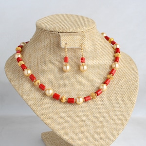 Coral Pearl Jaipuri Mala Set: Traditional Elegance, Contemporary Charm