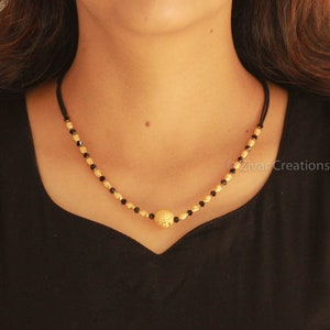 Handmade Crystal Beads Mangalsutra Chain, Indain Short Necklace, Gift For Her, Dainty Chain