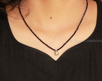 925 Silver Ghungroo Mangalsutra with Dainty Chain, Beaded Necklace - Gift for Her