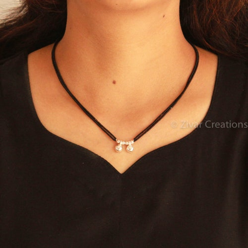 Pure Silver Delicate Vati Mangalsutra 