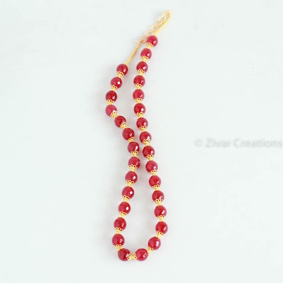 Red beads necklace indian best sale designs