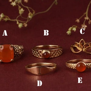 Valentine Rings, Simple Dainty Natural gemstone gold stack ring ,carnelian ring,Knuckle ring, Stacking Bohemian Boho ring Birthstone ring