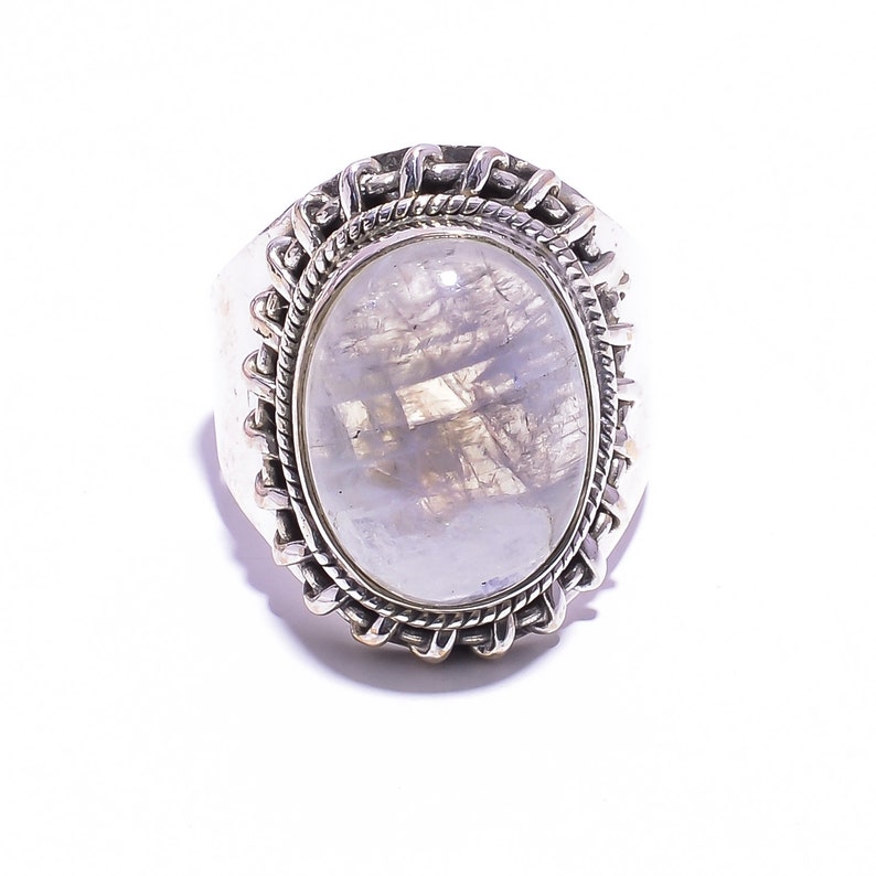 wedding ring handmade silver ring rainbow moonstone 925 silver jewelry,solid silver ring birthstone ring