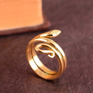 Gold Snake ring, snake ring ,statement ring, Open Serpent Band, Snake jewelry, Stacking Animal rings, Dainty ring, bohemian ring adjustable