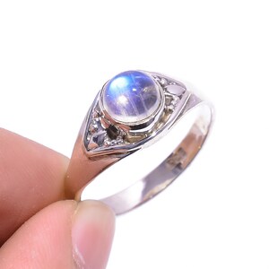 Genuine Moonstone Ring, Sterling Silver Ring, Unique Gift, Wedding Ring, Handmade Ring, Dainty Silver Ring, Moonstone Jewelry