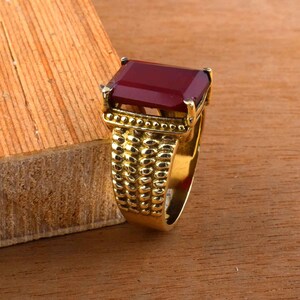 Promise Brass Ring*Red Jade Stone Brass Ring*Adjustable Red Jade Ring New Design Brass Ring*Wedding Band*Brass Band for Men& women Gift
