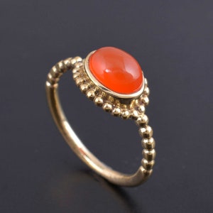 Natural Carnelian Ring, Gold Ring, Minimalist Ring, Dainty Ring, Unique Ring, Carnelian Jewelry, Statement Ring, Handmade Ring,