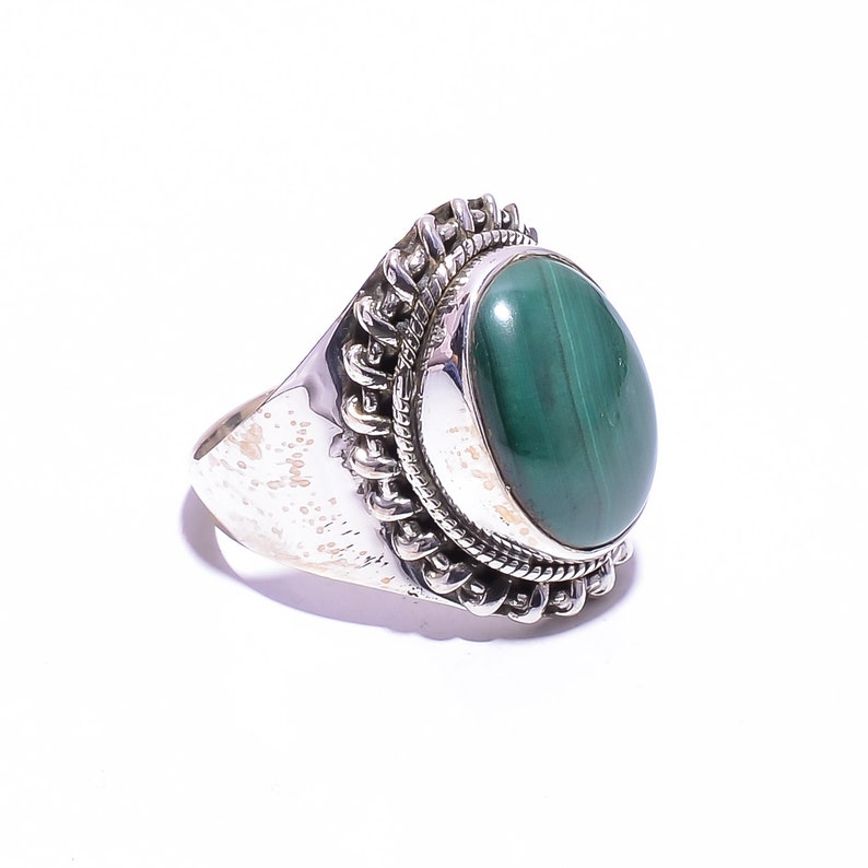 ring for girls handmade ring 925 sterling silver ring engagement ring Malachite gemstone women ring