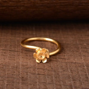 Statement Birth Flower Gold Ring,Personalized Flower Ring,Dainty Birth Flower Ring For Women,Adjustable Ring,Minimalist Ring, Birthday Gift